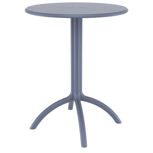 29" Gray Durable Round Outdoor Patio Dining Table - IMAGE 1