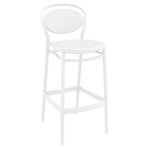 41.75" White Outdoor Patio Bar Stool - IMAGE 1