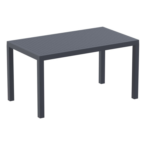 55" Solid Gray Rectangular Outdoor Patio Dining Table - IMAGE 1