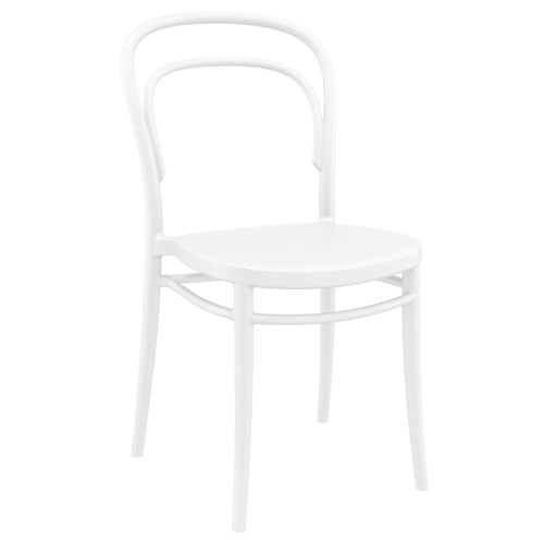 33.5" White Patio Armless Stackable Dining Chair - IMAGE 1