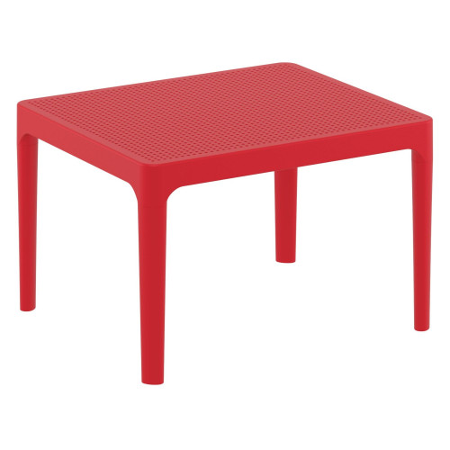 23.5" Red Rectangular Outdoor Patio Side Table - IMAGE 1