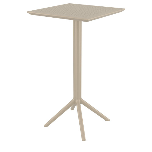 42.5" Taupe Brown Folding Square Outdoor Patio Bar Table - IMAGE 1