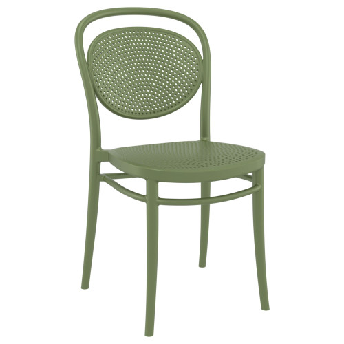 33.5" Olive Green Stackable Outdoor Patio Armless Chair - IMAGE 1