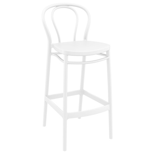 41.75" White Solid Outdoor Patio Bar Stool - IMAGE 1