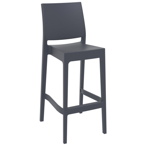 42.5" Gray Solid Patio Bar Stool - IMAGE 1