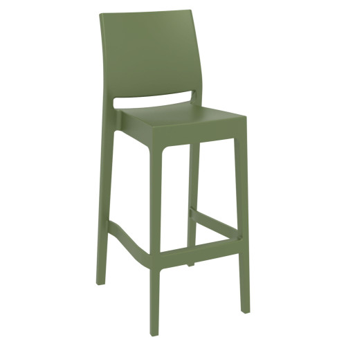 42.5" Olive Green Solid Patio Bar Stool - IMAGE 1