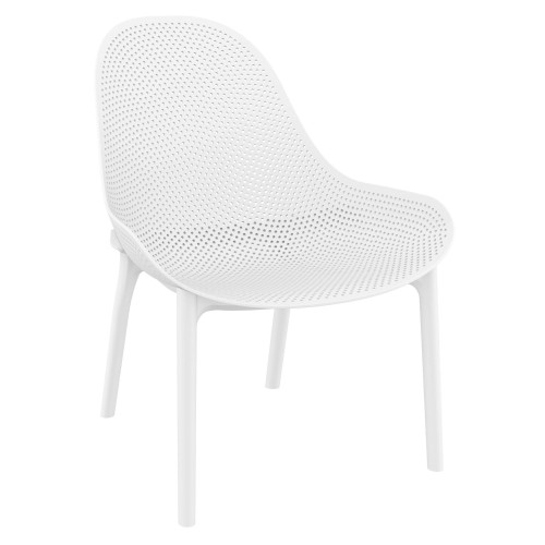 32.75" White Solid Patio Lounge Chair - IMAGE 1