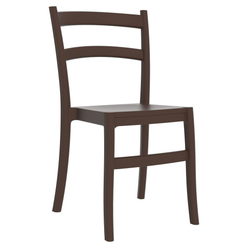 33.5" Brown Solid Patio Dining Armless Chair - IMAGE 1