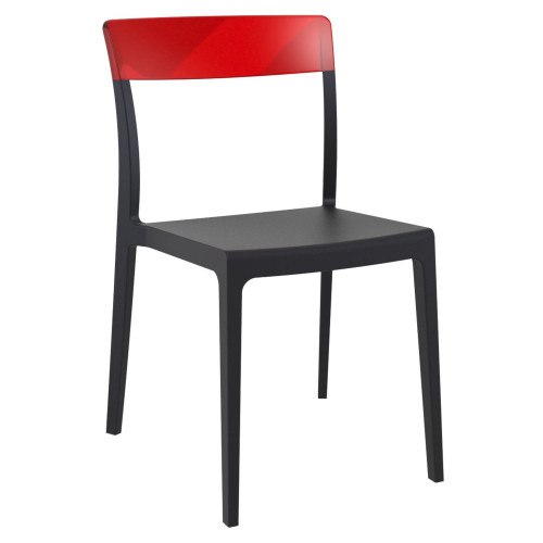 33" Black and Red Patio Dining Chair - IMAGE 1