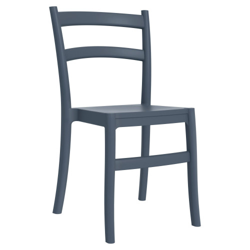 33.5" Gray Solid Patio Dining Armless Chair - IMAGE 1