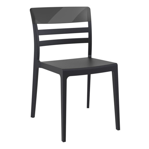33" Black Transparent Outdoor Patio Dining Chair - IMAGE 1