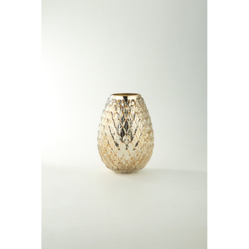 8" Gold Mercury Glass Teardrop Decorative Vase - IMAGE 1