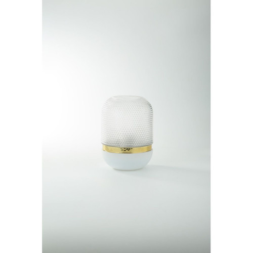 8.5" Clear and Gold Glass Oval Vase - IMAGE 1