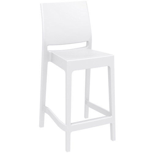 42.5" White Solid Patio Bar Stool - IMAGE 1