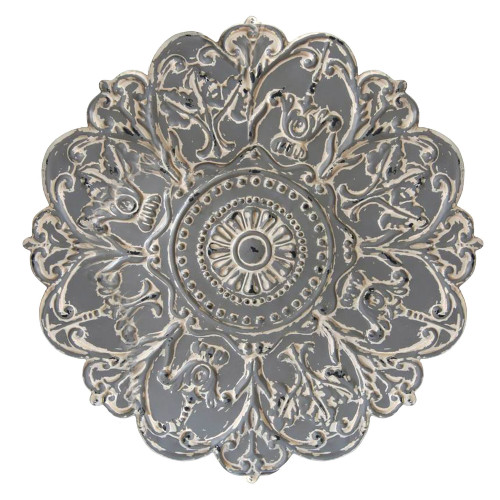 28" Grey Antique Medallion Wall Design - IMAGE 1