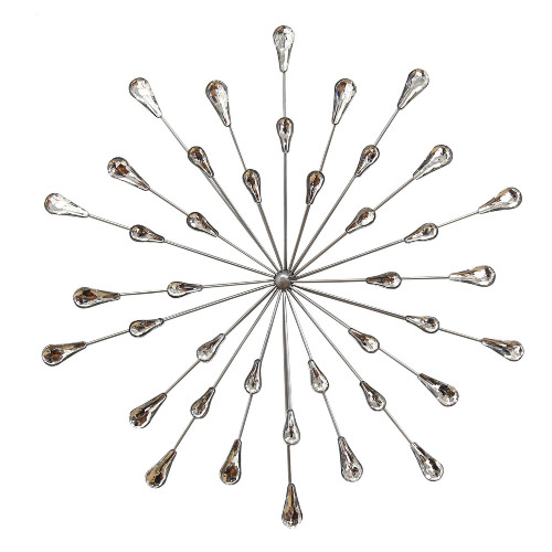 16" Silver Acrylic Bling Burst Wall Design - IMAGE 1