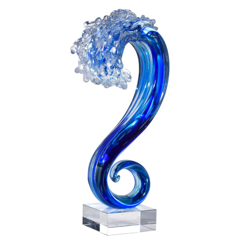 Pacific Wave Handcrafted Art Glass Sculpture - 15.5" - IMAGE 1