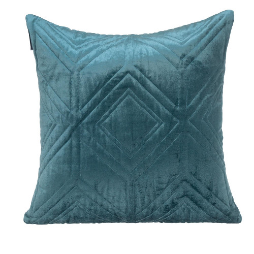 20" Blue Soft Textured Velvet Transitional Throw Pillow - IMAGE 1
