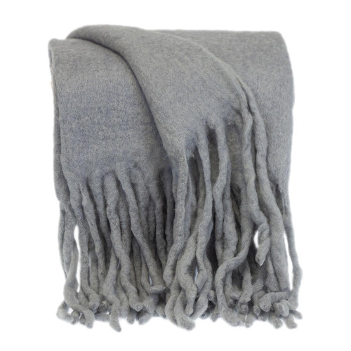 Gray Rectangular Solid Pattern Throw Blanket 52" x 67" - IMAGE 1