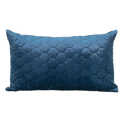 24" Navy Blue Transitional Quilted Throw Pillow - IMAGE 1