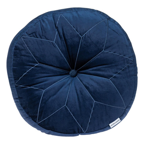 20" Navy Blue Transitional Round Floor Pillow - IMAGE 1