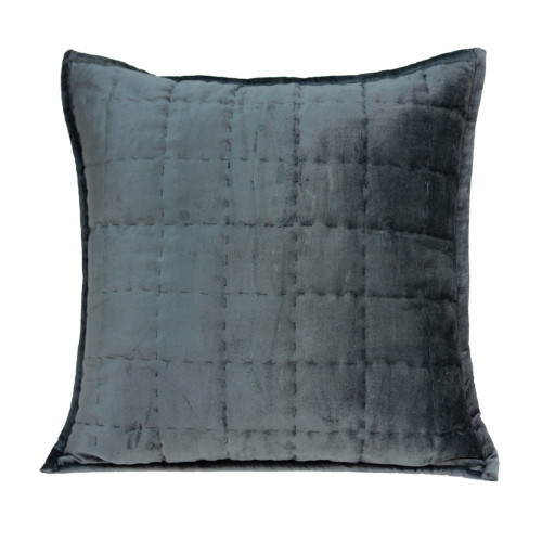 20" Charcoal Solid Quilted Throw Pillow - IMAGE 1