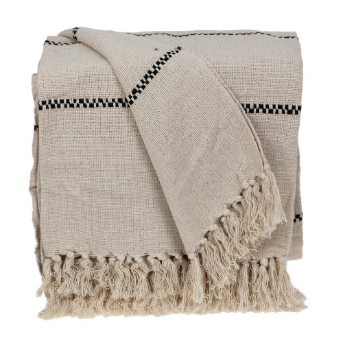 Beige Casual Woven Handloom Throws 52" x 67" - IMAGE 1