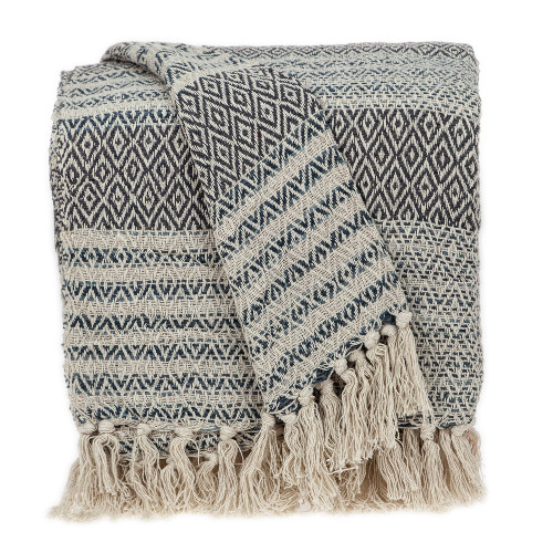 Beige and Black Throw Blanket 52" x 67" - IMAGE 1