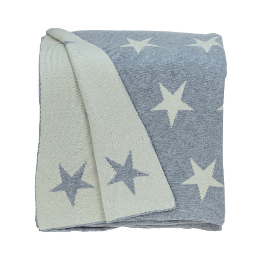 Gray Transitional Style Knitted Throw Blanket 52" x 70" - IMAGE 1