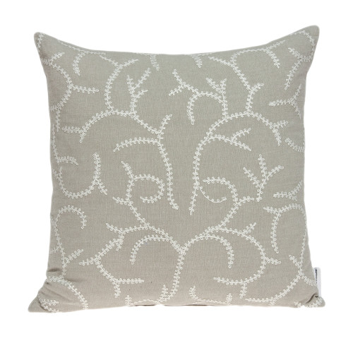 20” Beige Charming Transitional Swirl Throw Pillow - IMAGE 1
