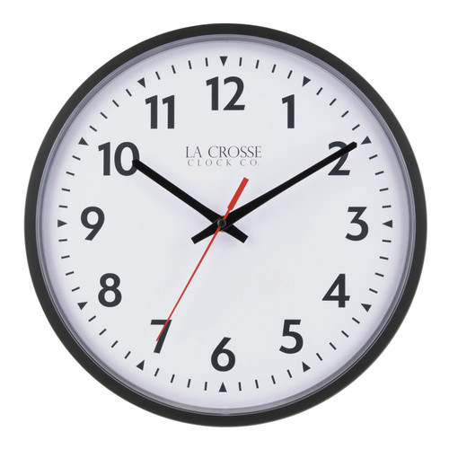 13” White and Black Info Tech Wall Clock - IMAGE 1