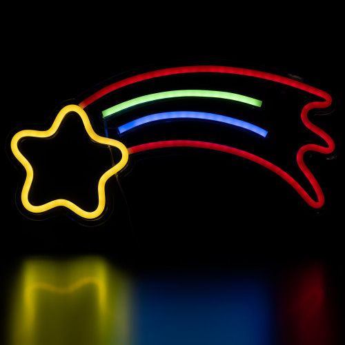 LED Shooting Star Neon Lighted Wall Art - 16" - IMAGE 1