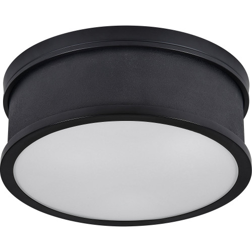15" Black and White Painted Round Ceiling Light Fixture - IMAGE 1