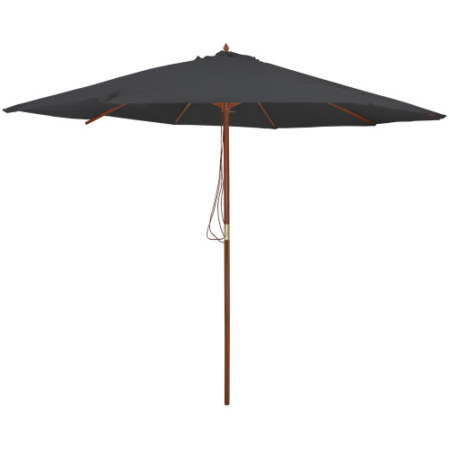 8.5ft Outdoor Patio Market Umbrella with Wooden Pole, Gray - IMAGE 1
