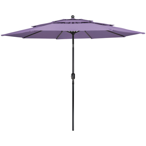 9.75ft Outdoor Patio Market Umbrella with Hand Crank and Tilt, Purple - IMAGE 1