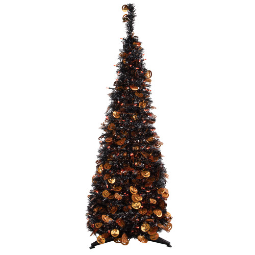 4' Pre-Lit Pop Up Artificial Jack O' Lantern Halloween Tree - Orange Lights - IMAGE 1