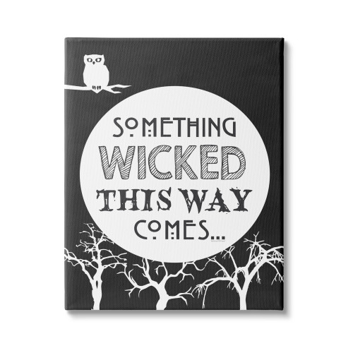 Spooky Halloween "Something Wicked This Way Comes" Stretched Canvas Wall Art, 24" x 30" - IMAGE 1