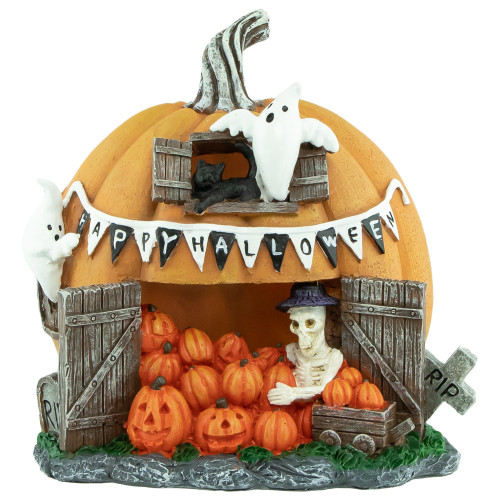 7" LED Lighted Pumpkin Village Halloween Decoration - IMAGE 1