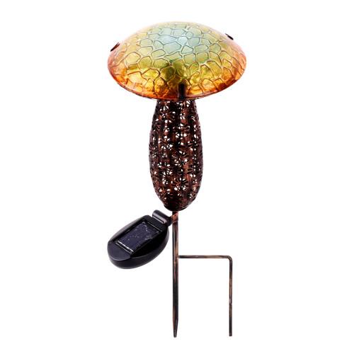 16.25" Solar Powered Mushroom Decorative Stake, LED Lights - IMAGE 1