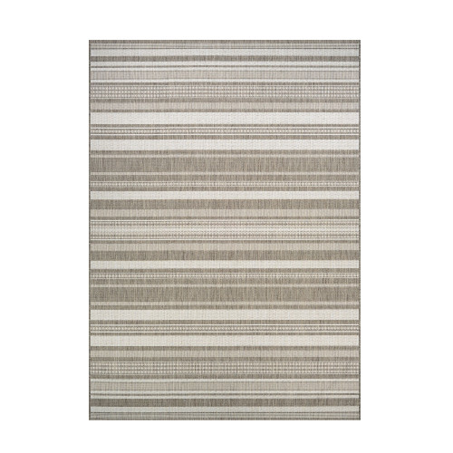 2.25' x 11.75' Brown Striped Rectangular Area Runner - IMAGE 1