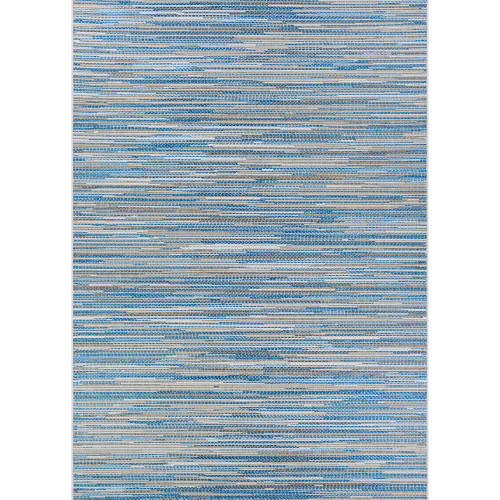 7.5' x 10.75' Blue and Beige Outdoor Rectangular Area Throw Rug - IMAGE 1