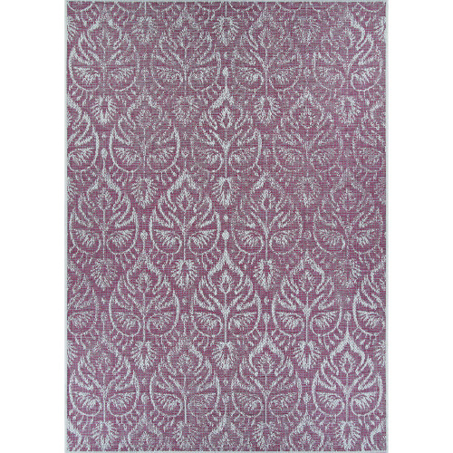 8.5' x 13' Purple and Ivory Floral Rectangular Outdoor Area Throw Rug - IMAGE 1
