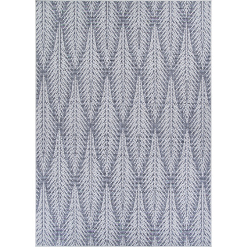 2' x 3.5' Gray and Ivory Le Pleine Rectangular Outdoor Area Throw Rug - IMAGE 1