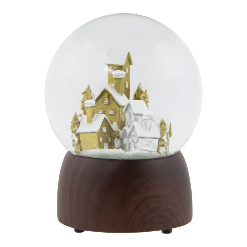 Christmas Village in the Woods Musical Snow Globe - 6.5" - IMAGE 1