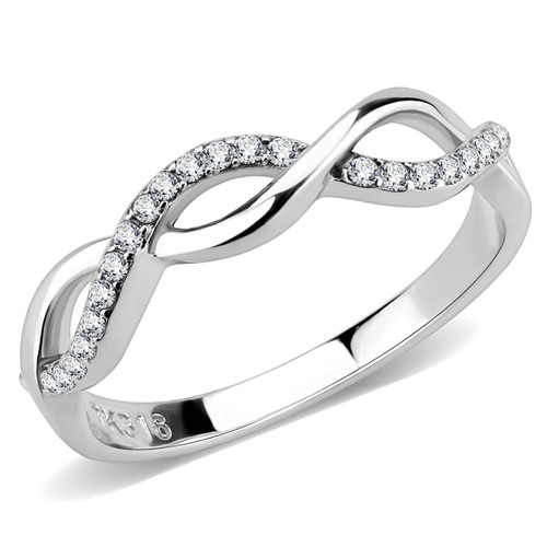 Women's Stainless Steel Infinity Shaped Engagement Ring with AAA Grade CZ - Size 9 (Pack of 2) - IMAGE 1