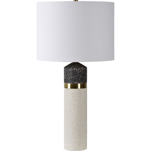 29.5" Natural White and Black 3-Way Switch Table Lamp - IMAGE 1