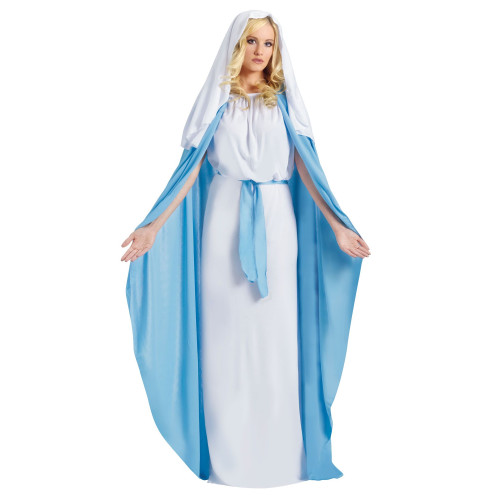 Blue and White Women's Mary Adult Christmas Costume - IMAGE 1
