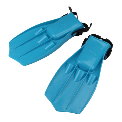 11.25" Florescent Blue Dolphin Recreational Swim Fins - IMAGE 1