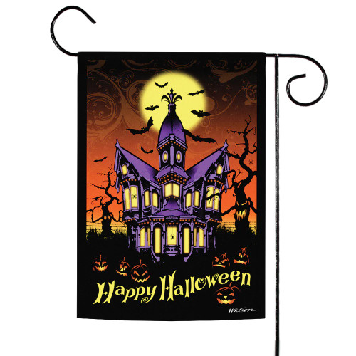 Hunted House "Happy Halloween"  Garden Flag 18" x 12.5" - IMAGE 1
