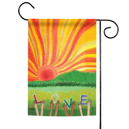 Sunset "Love" Outdoor Garden Flag 18" x 12.5" - IMAGE 1